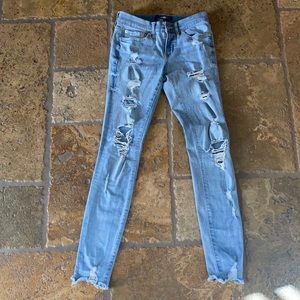 Low rise, light washed Jean